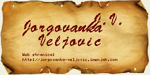 Jorgovanka Veljović vizit kartica